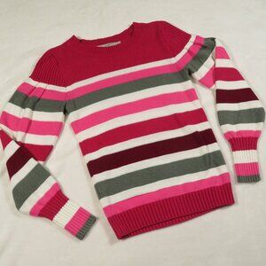 LOFT Striped Honeycomb Stitch Sweater XXSP